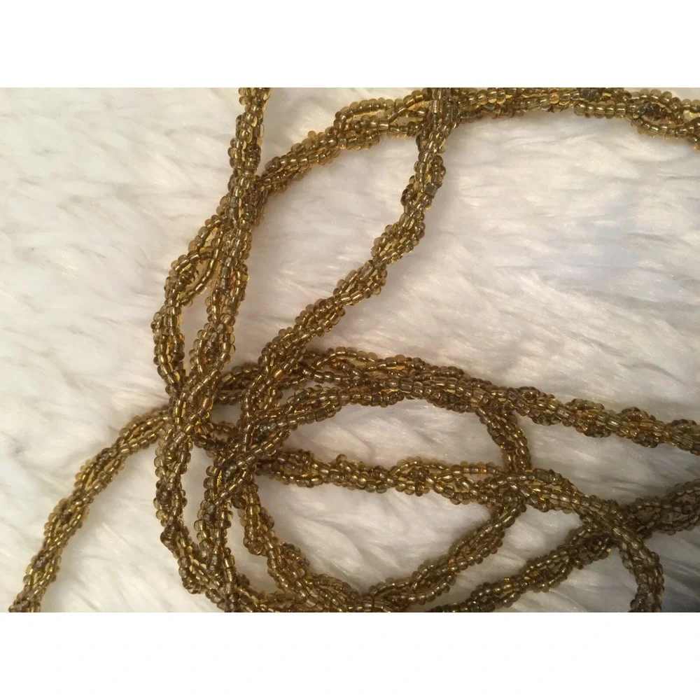 Bijoux Terner Womens Oblong Clutch Evening Bag Gold Sequin Micro‎ Beaded Floral_13